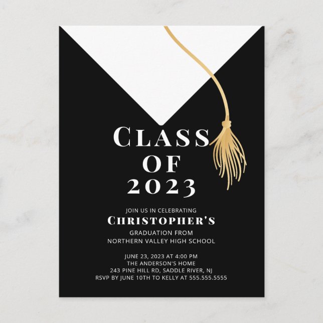 Inbjudan till Grad Cap-Studentfest (Framsida)
