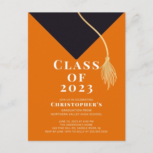 Inbjudan till Grad Cap-Studentfest (Framsida)