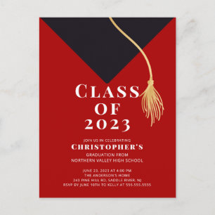 Inbjudan till Grad Cap-Studentfest Vykort