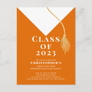 Inbjudan till Grad Cap-Studentfest Vykort
