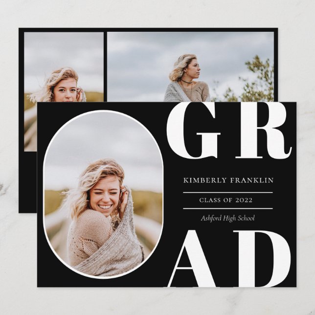 Inbjudan till GRAD-rundat foto Ram Studenten (Fram/baksida)