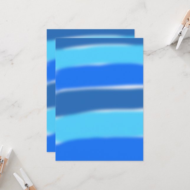 Inbjudan till Gradient Blue Wedding (Fram/Back In Situ)