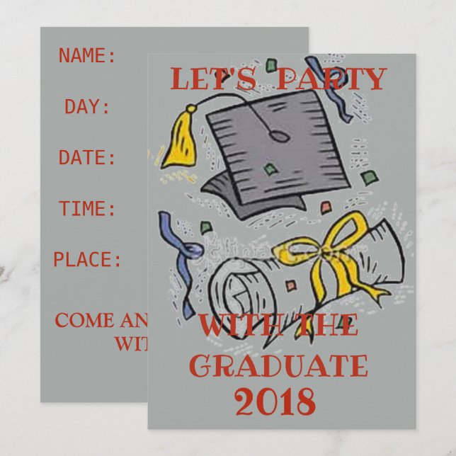 INBJUDAN TILL GRADUATIONSFEST (Fram/baksida)