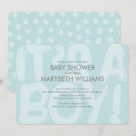 Inbjudan till Graffiti Blue Baby Shower