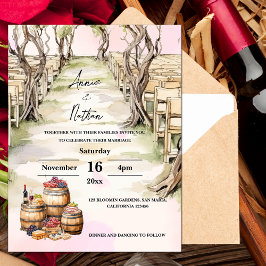 Inbjudan till Grapevine Vineyard Romantic Wedding
