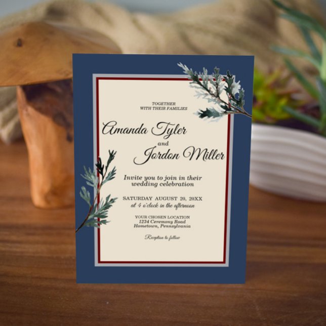 Inbjudan till Gräs Blue Winter Wedding (Skapare uppladdad)