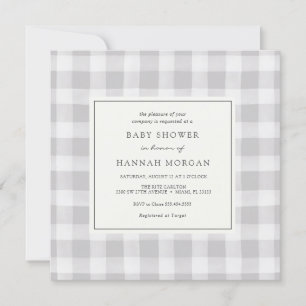 Inbjudan till grått Buffalo Play Baby Shower
