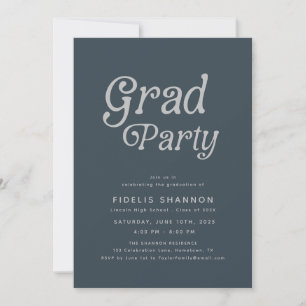 Inbjudan till grått Grad Party Retro Studenten