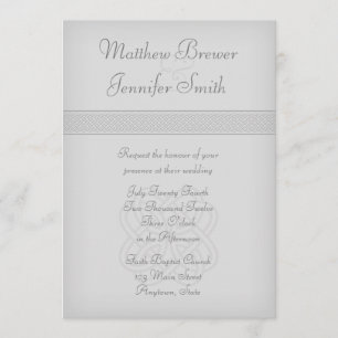 Inbjudan till Grått Irish Celtic Knot Wedding
