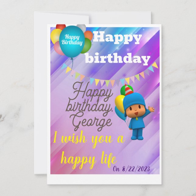 Inbjudan till grattis på födelsedagen (Framsida)