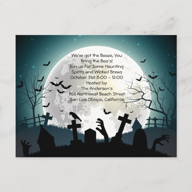 Inbjudan till Graveyard Scene Halloween fest (Framsida)