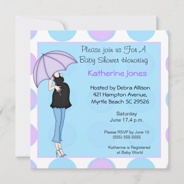 Inbjudan till graviditeten Mamma Baby Shower (Framsida)
