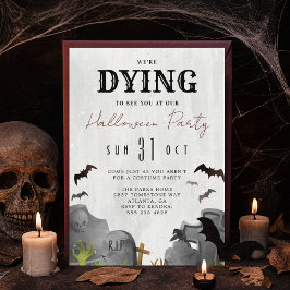 Inbjudan till gravsten Halloween fest