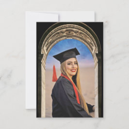 Inbjudan till Grecian Arch-designad examensfest Bi