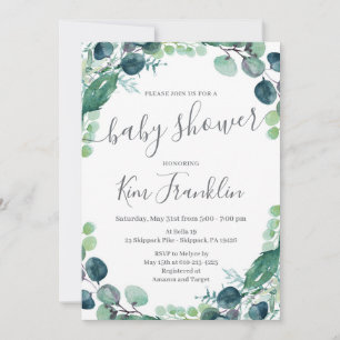 Inbjudan till Greenery Baby-dusch