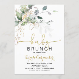 Inbjudan till Greenery Baby Shower Brunch