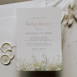 Inbjudan till Greenery Boho Wildblomma Baby Shower