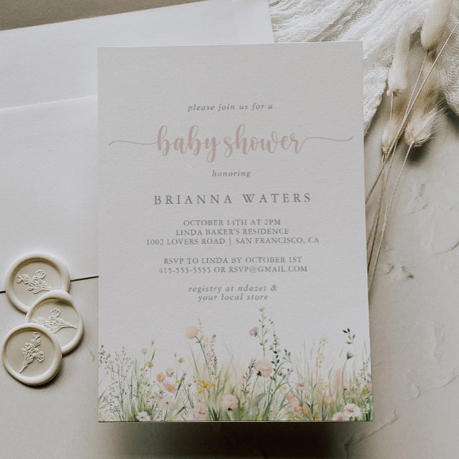 Inbjudan till Greenery Boho Wildblomma Baby Shower (Skapare uppladdad)