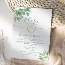 Inbjudan till Greenery Elope Micro Wedding