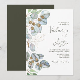 Inbjudan till Greenery Eucalyptus Sage Wedding