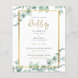 Inbjudan till Greenery Wedding Eucalyptus White Gu