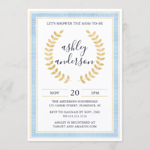 Inbjudan till grekiska Toga Baby Shower