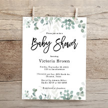 Inbjudan till Grey Baby Shower för budget