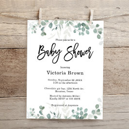 Inbjudan till Grey Baby Shower för budget