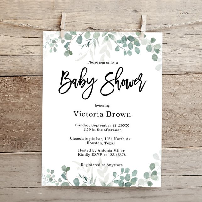 Inbjudan till Grey Baby Shower för budget (Skapare uppladdad)