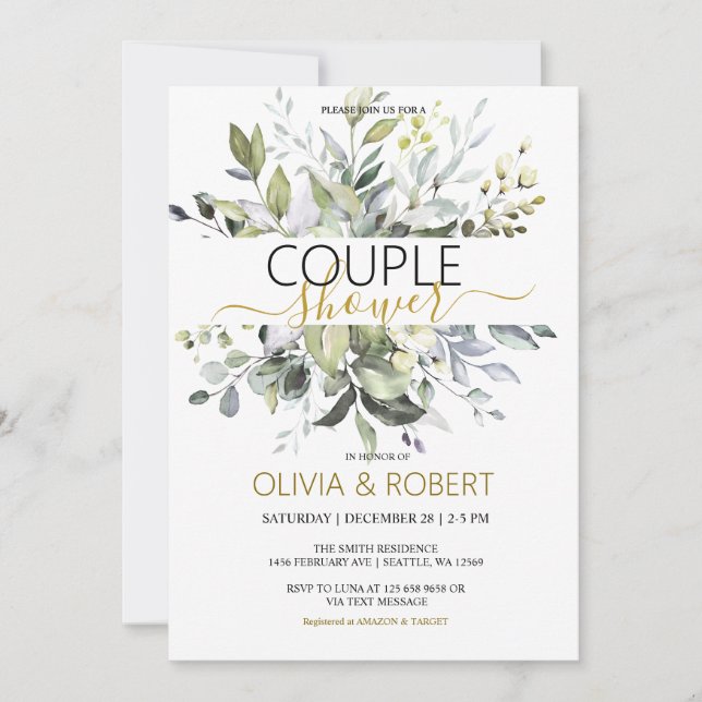 Inbjudan till Grey Couple Shower (Framsida)
