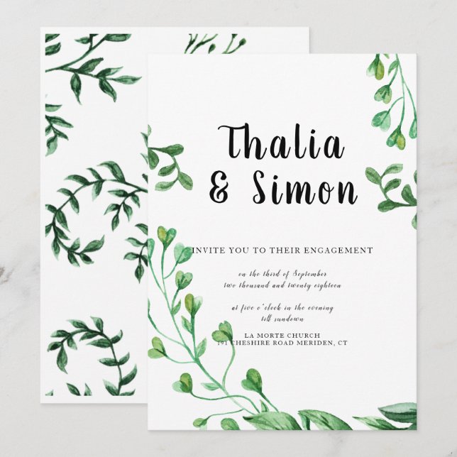 Inbjudan till Grey Förlovningsfest (Fram/baksida)