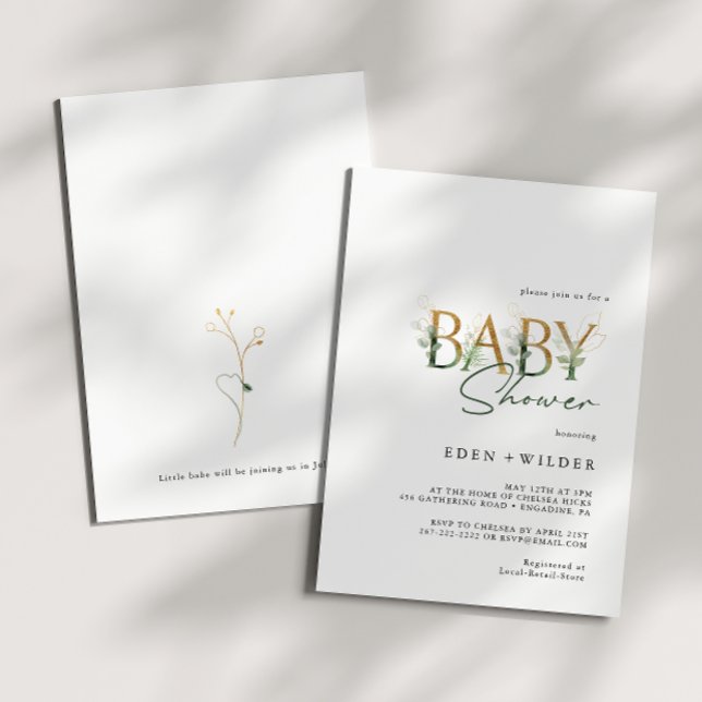 Inbjudan till Grey och Guld Baby Shower (Skapare uppladdad)