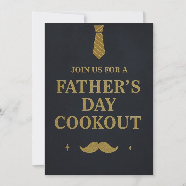 Inbjudan till grillfest på fars dag | Rustik Navy  (Framsida)