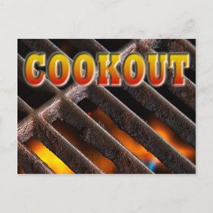 Inbjudan till grillfest på vykort