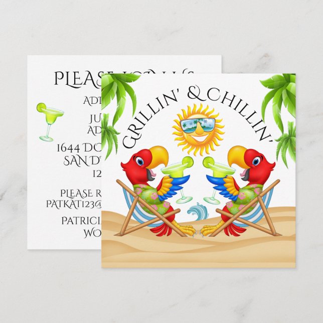 Inbjudan till Grillin & Chillin (Fram/baksida)