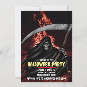 Inbjudan till Grim Reaper Fire Anpassningsbar Hall