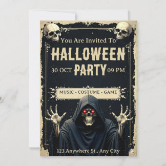Inbjudan till Grim Reaper Halloween fest