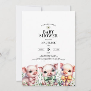 Inbjudan till grisar Kön Neutral Baby Shower