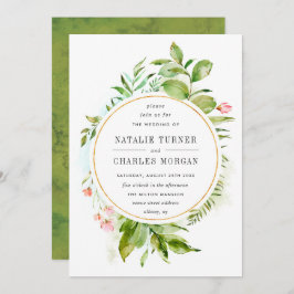 Inbjudan till Grönt av Blommigt för vattenfärg, br