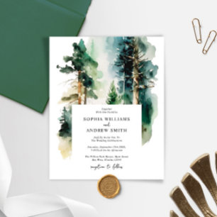 Inbjudan till Grönt av Elegant av skogen för bröll