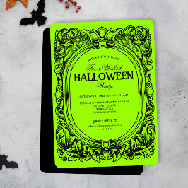 Inbjudan till grönt Black Halloween fest