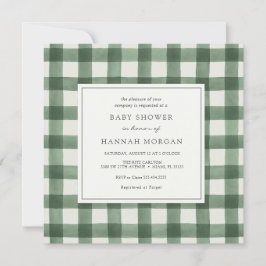 Inbjudan till grönt Buffalo Play Baby Shower