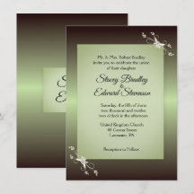Inbjudan till grönt Elegance Olive Wedding