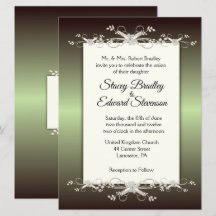 Inbjudan till grönt Elegance Traditional Wedding