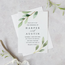 Inbjudan till grönt Foliage Botanical Wedding