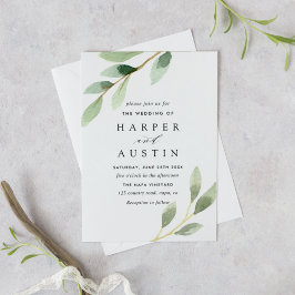 Inbjudan till grönt Foliage Botanical Wedding