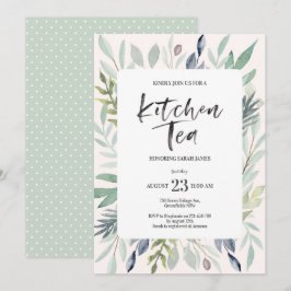 Inbjudan till Grönt Foliage Kitchen Tea Party