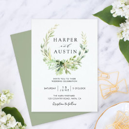 Inbjudan till grönt Foliage Wand Botanical Wedding