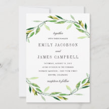 Inbjudan till grönt Foliage Wedding