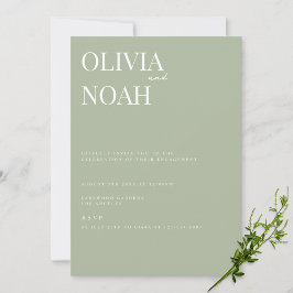 Inbjudan till Grönt för elegant Sage Förlovningsf